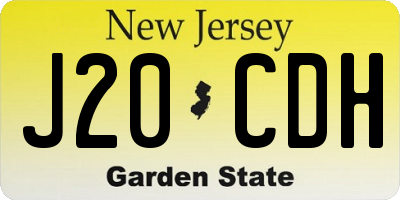 NJ license plate J20CDH