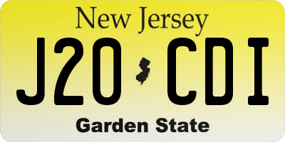 NJ license plate J20CDI