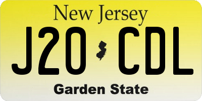 NJ license plate J20CDL