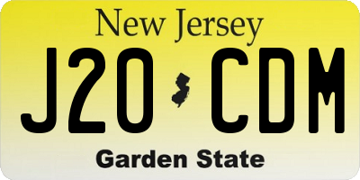 NJ license plate J20CDM