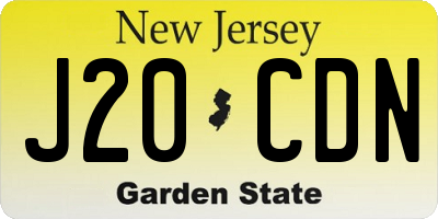 NJ license plate J20CDN
