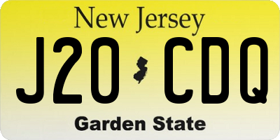 NJ license plate J20CDQ