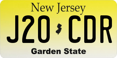 NJ license plate J20CDR