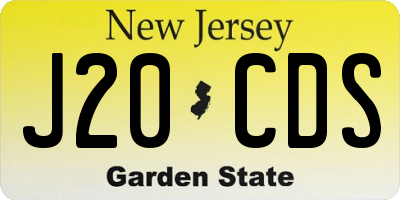 NJ license plate J20CDS