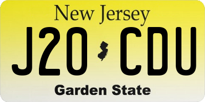 NJ license plate J20CDU