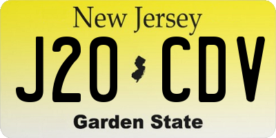NJ license plate J20CDV