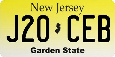 NJ license plate J20CEB