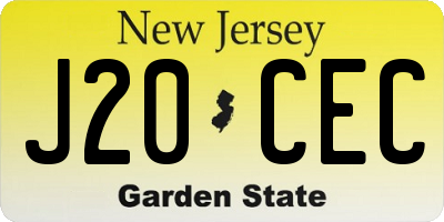NJ license plate J20CEC
