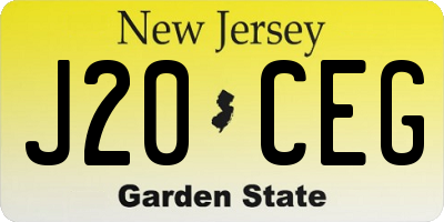NJ license plate J20CEG