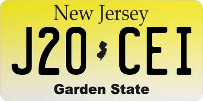 NJ license plate J20CEI