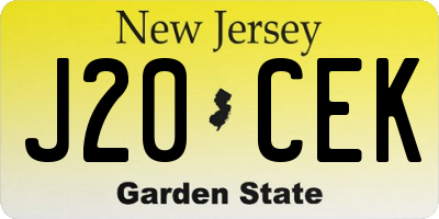 NJ license plate J20CEK