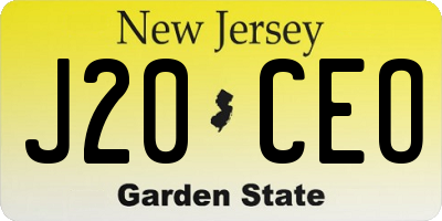 NJ license plate J20CEO