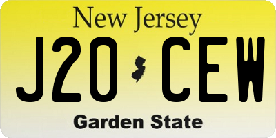 NJ license plate J20CEW