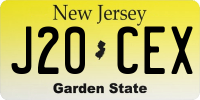 NJ license plate J20CEX
