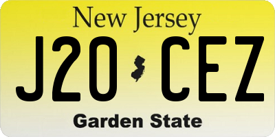 NJ license plate J20CEZ