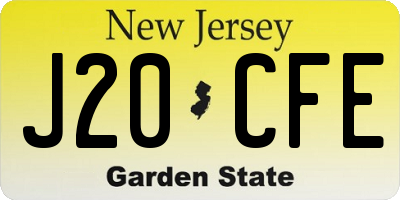 NJ license plate J20CFE