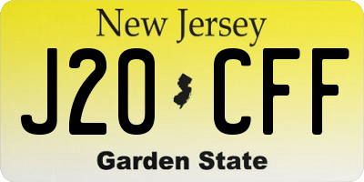 NJ license plate J20CFF