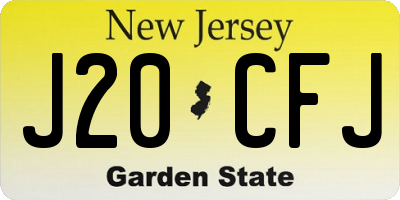 NJ license plate J20CFJ