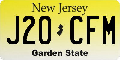 NJ license plate J20CFM