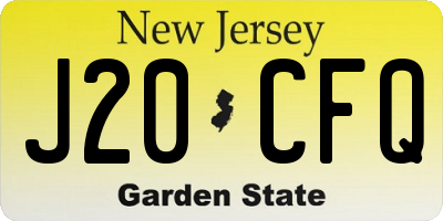 NJ license plate J20CFQ