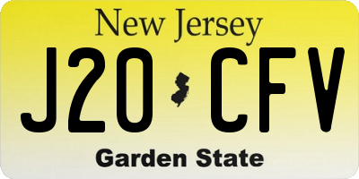 NJ license plate J20CFV