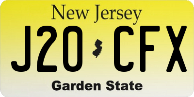 NJ license plate J20CFX