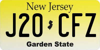 NJ license plate J20CFZ
