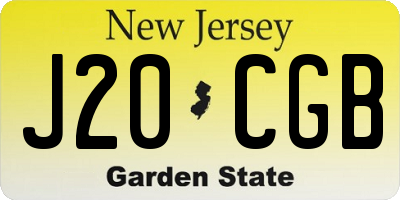 NJ license plate J20CGB