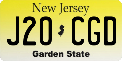 NJ license plate J20CGD