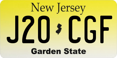 NJ license plate J20CGF