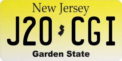 NJ license plate J20CGI