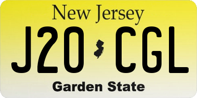 NJ license plate J20CGL