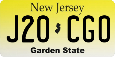 NJ license plate J20CGO