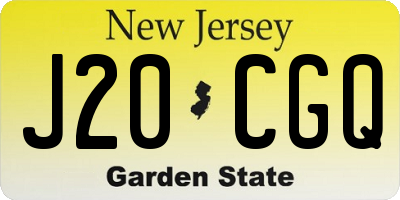 NJ license plate J20CGQ