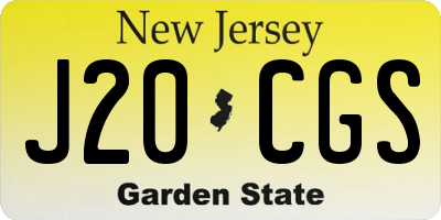 NJ license plate J20CGS