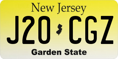 NJ license plate J20CGZ