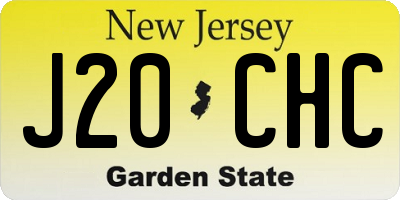 NJ license plate J20CHC