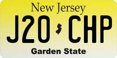 NJ license plate J20CHP