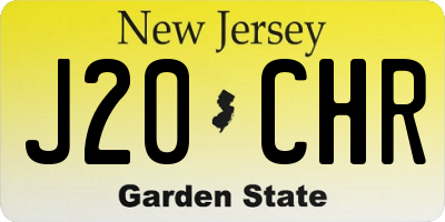 NJ license plate J20CHR