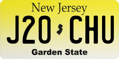 NJ license plate J20CHU