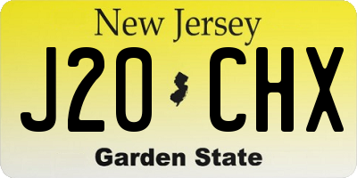 NJ license plate J20CHX