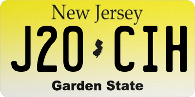 NJ license plate J20CIH