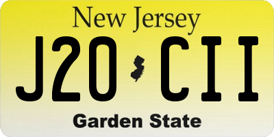 NJ license plate J20CII