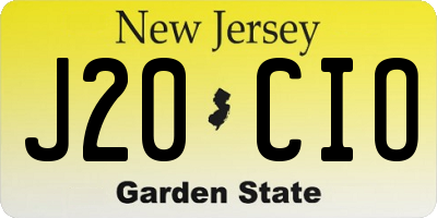 NJ license plate J20CIO