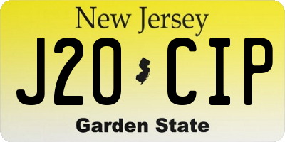 NJ license plate J20CIP