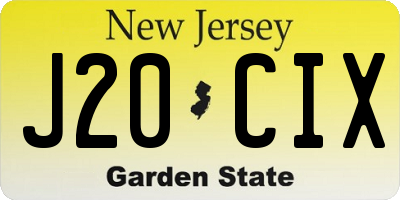 NJ license plate J20CIX