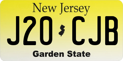 NJ license plate J20CJB