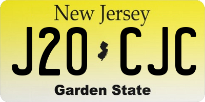 NJ license plate J20CJC