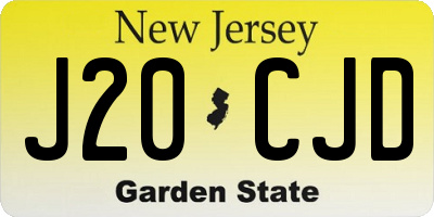 NJ license plate J20CJD