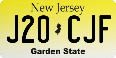 NJ license plate J20CJF